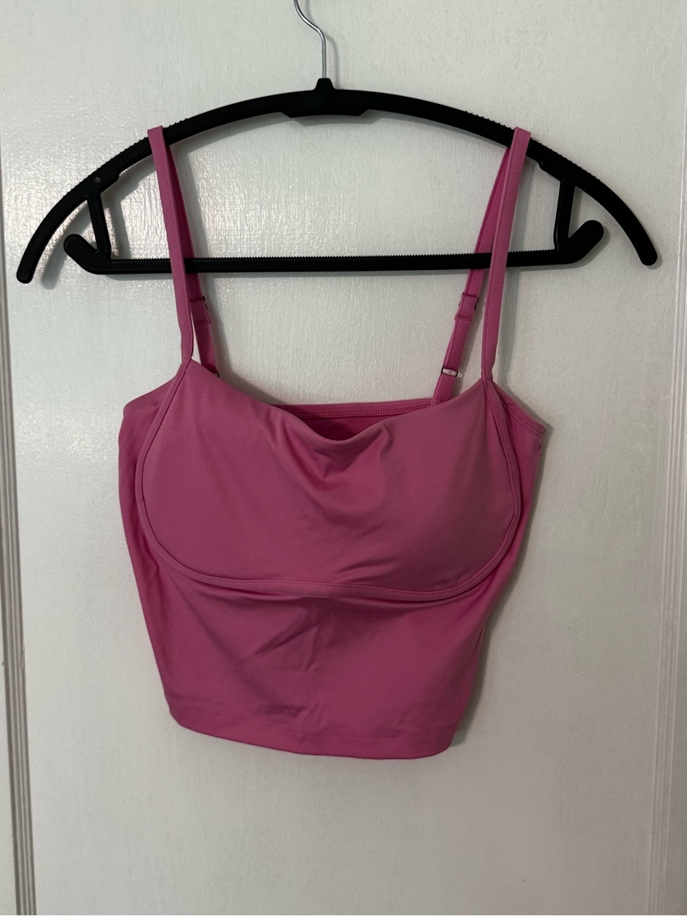 Gilly Hicks Women's Pink Cropped Cami with Shelf Bra